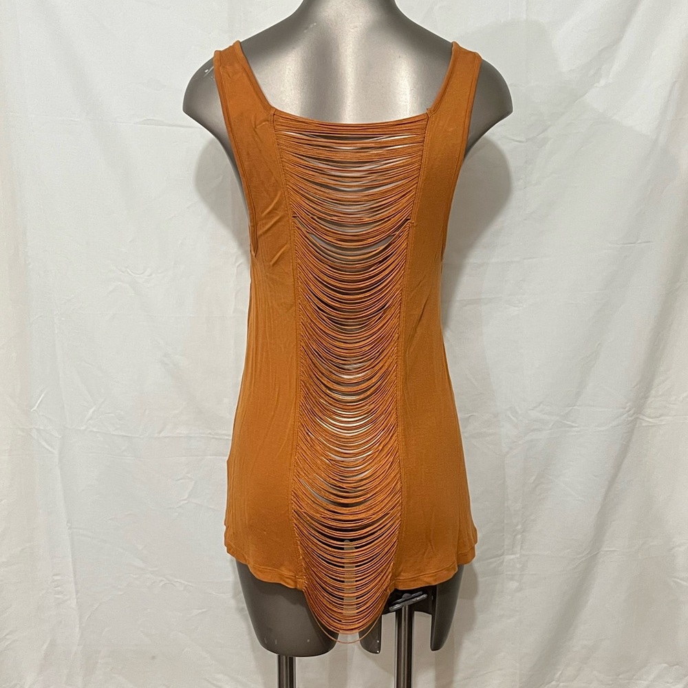 Decree High-Low Open Back Rust Orange Tank Top Medium - Picture 2 of 7